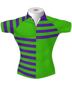 Quarter Striped Bespoke Rugby Shirt TMS 412 Front - Badger Rugby